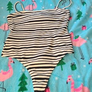 Black and white striped bodysuit